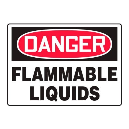 Accuform Accuform Danger Sign, Flammable Liquids, 10inW x 7inH, Aluminum MCHG101VA